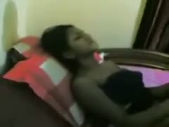 A perverse Indian couple's amateur foreplay in their ostentatious bedroom